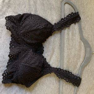 Small black lace aerie bralette